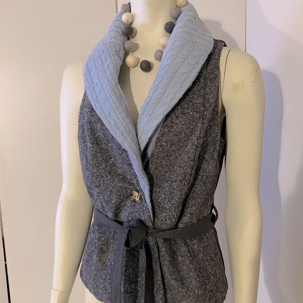 Preloved brand upcycled vest from menswear remnants.